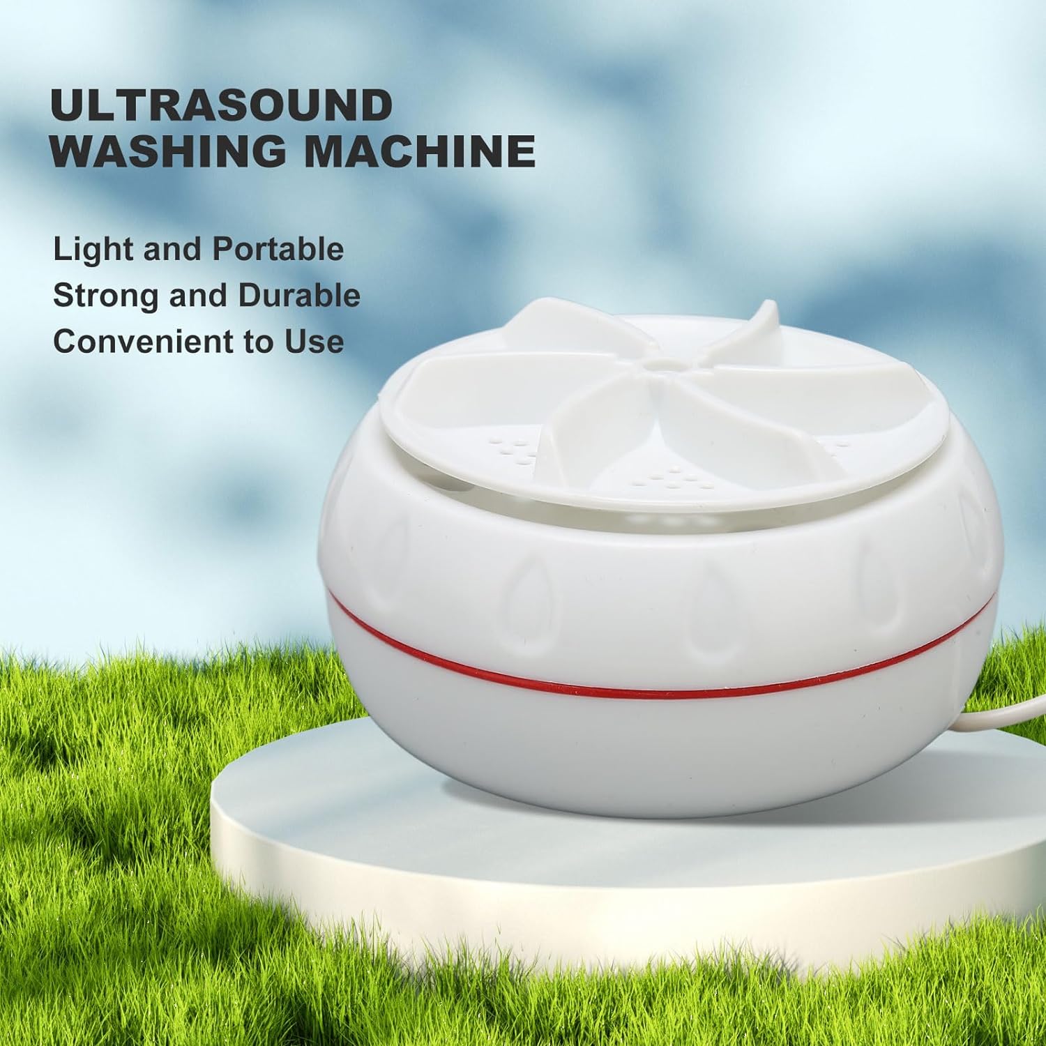 Mini washing machine with turbo function and USB cable, suitable for home, camping, and college use. Mini washing machine with turbo function and USB cable, suitable for home, camping, and college use.